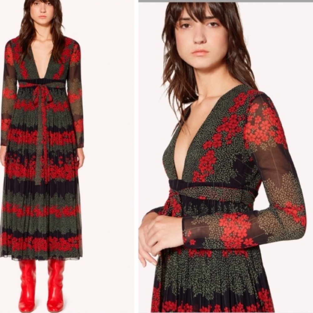 《 Red Valentino 》Pintucked Georgette Dress